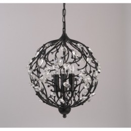 Lampă cu pandantiv din cristal retro vintage cu 3 lumini