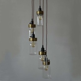 Candelabru cu sticla de artă americană în stilul country din America de Nord