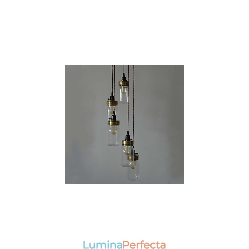 Candelabru cu sticla de artă americană în stilul country din America de Nord