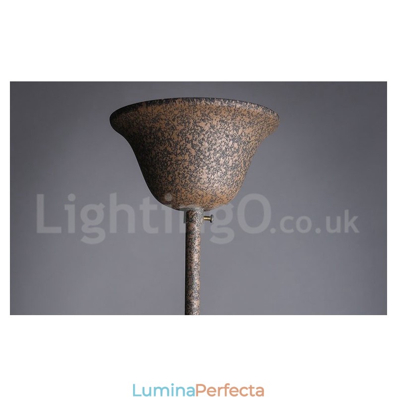 6 lumini diametru 60 cm candelabru din metal cu pictură de cristal vintage, culoare fier ruginit, lumina suspendată