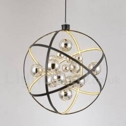 Diametru 50CM 80CM Vintage Globe Candelabru Rusty Color Pendant Lampă