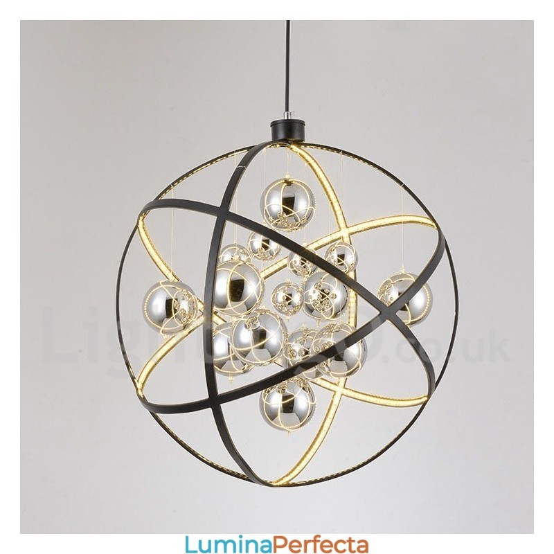 Diametru 50CM 80CM Vintage Globe Candelabru Rusty Color Pendant Lampă