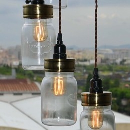 Candelabru cu sticla de artă americană în stilul country din America de Nord