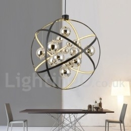 Diametru 50CM 80CM Vintage Globe Candelabru Rusty Color Pendant Lampă