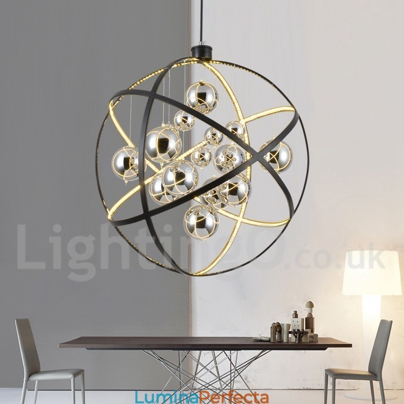 Diametru 50CM 80CM Vintage Globe Candelabru Rusty Color Pendant Lampă