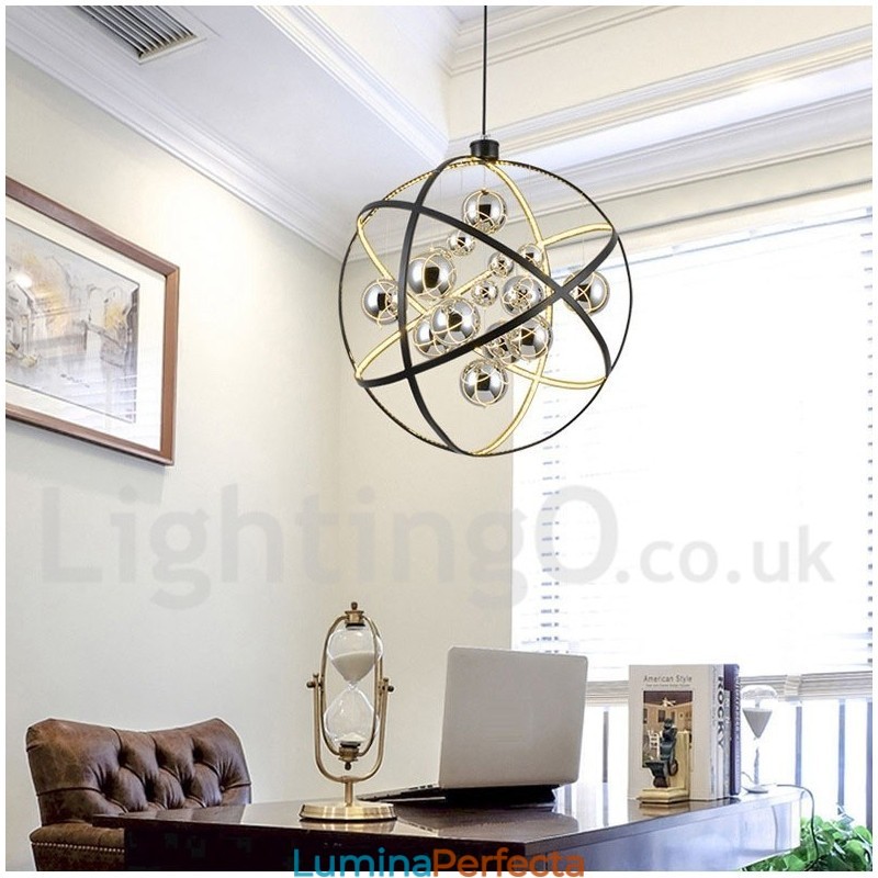 Diametru 50CM 80CM Vintage Globe Candelabru Rusty Color Pendant Lampă