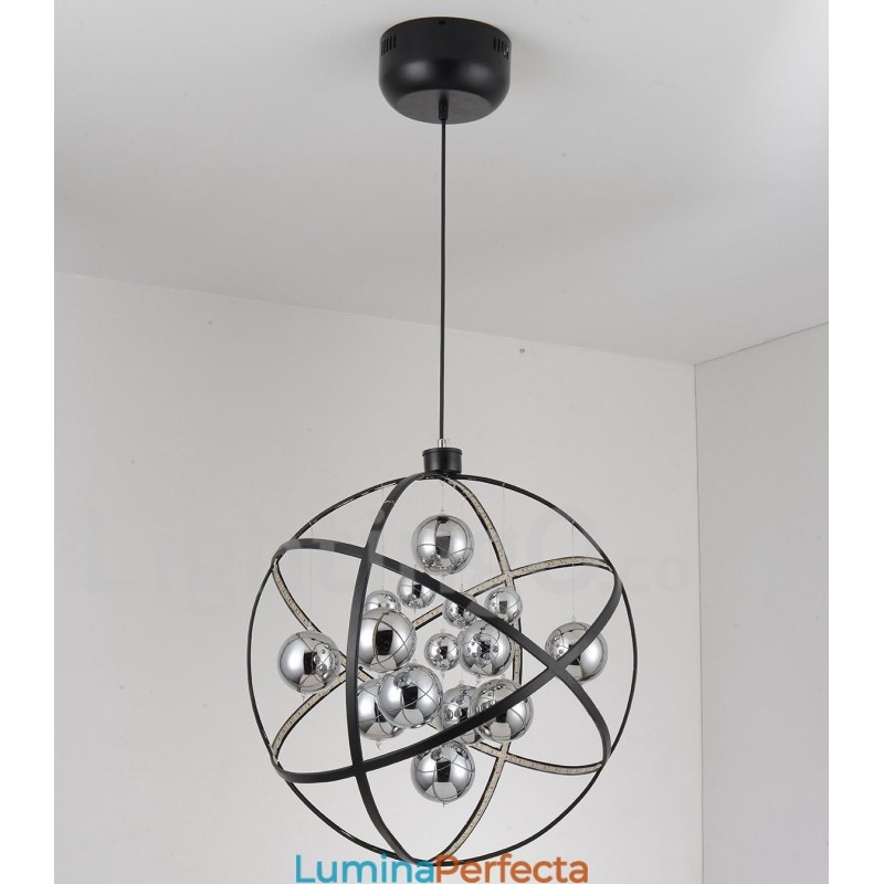 Diametru 50CM 80CM Vintage Globe Candelabru Rusty Color Pendant Lampă