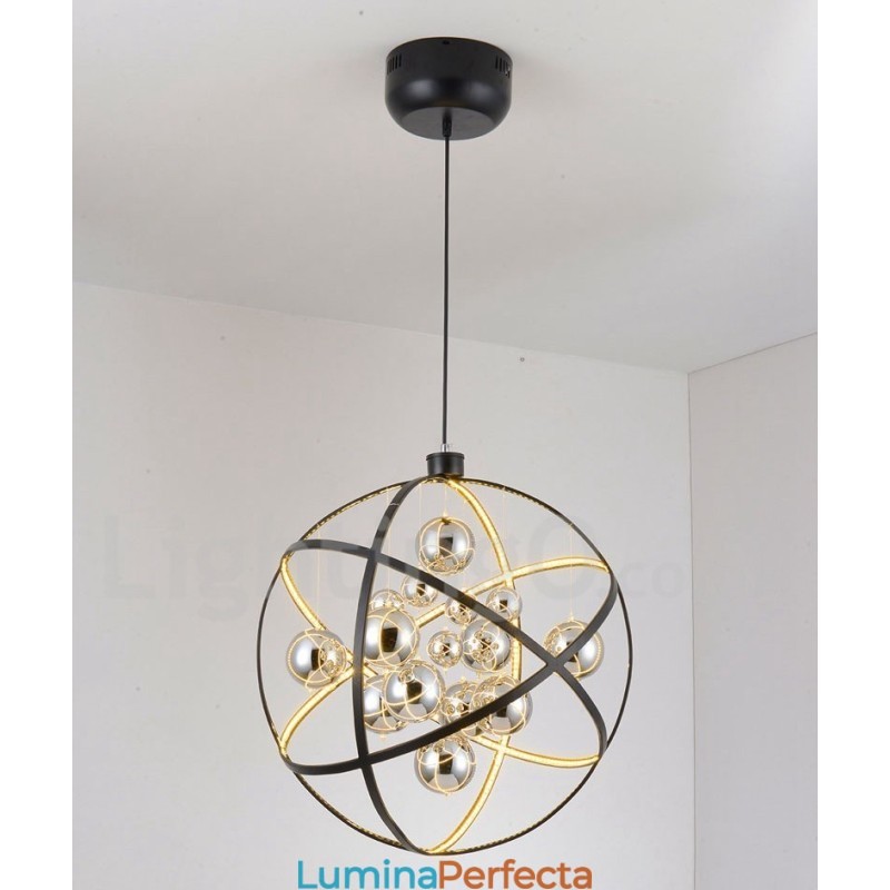 Diametru 50CM 80CM Vintage Globe Candelabru Rusty Color Pendant Lampă