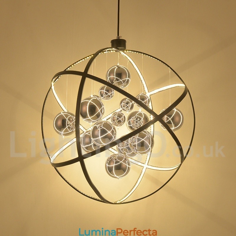 Diametru 50CM 80CM Vintage Globe Candelabru Rusty Color Pendant Lampă