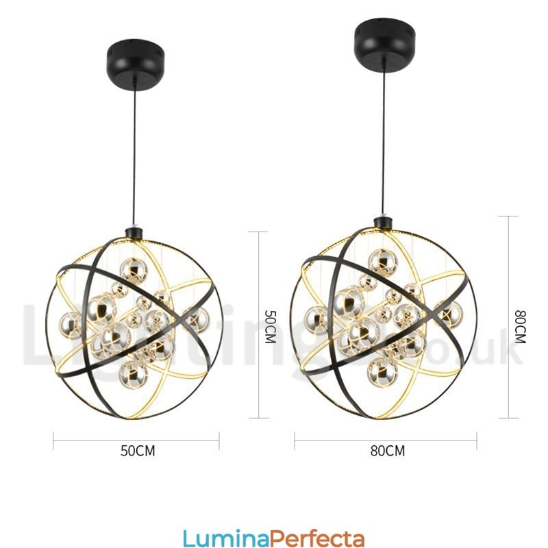 Diametru 50CM 80CM Vintage Globe Candelabru Rusty Color Pendant Lampă