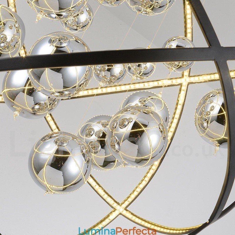 Diametru 50CM 80CM Vintage Globe Candelabru Rusty Color Pendant Lampă