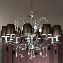 Abajur Pânză Candelabru Cristal 8 Lumini