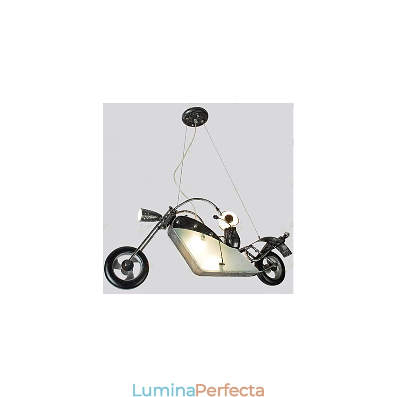 Copii nostalgici Baiat Motocicleta Fier Candelabru lămpi de iluminat