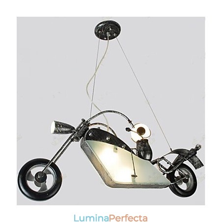 Copii nostalgici Baiat Motocicleta Fier Candelabru lămpi de iluminat