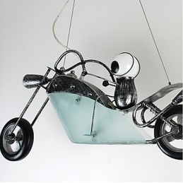 Copii nostalgici Baiat Motocicleta Fier Candelabru lămpi de iluminat