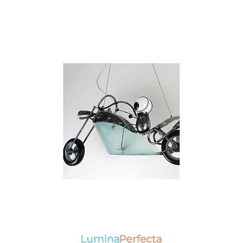 Copii nostalgici Baiat Motocicleta Fier Candelabru lămpi de iluminat