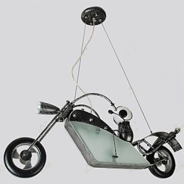 Copii nostalgici Baiat Motocicleta Fier Candelabru lămpi de iluminat