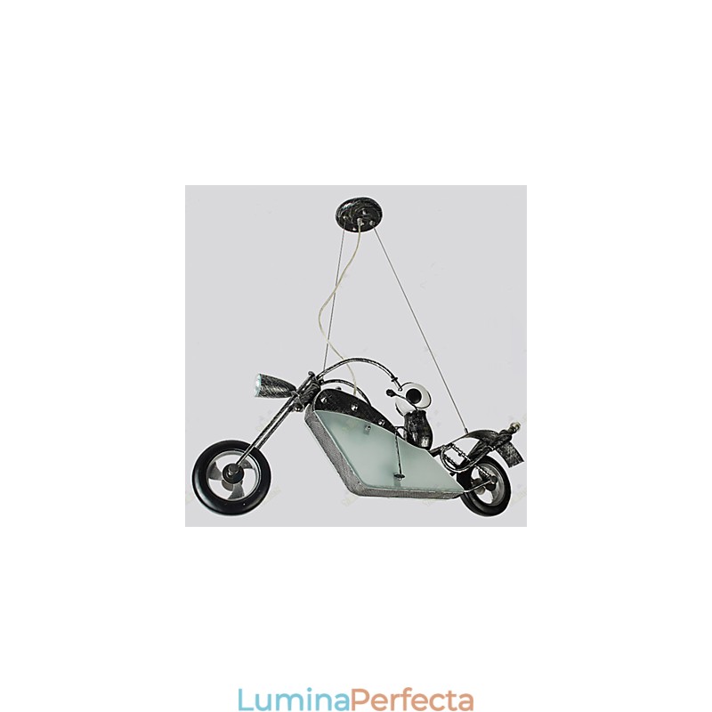 Copii nostalgici Baiat Motocicleta Fier Candelabru lămpi de iluminat