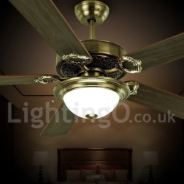 48" 52" Country Retro Rustic Lodge Vintage Ventilator de tavan
