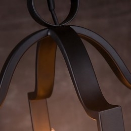 Lampă suspendată cu 4 lumini, vintage, minimalistă, cu pictură din fier