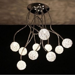 Plafon simplu din fier, fier rotund, lampă creativă Lampă din sârmă de aluminiu