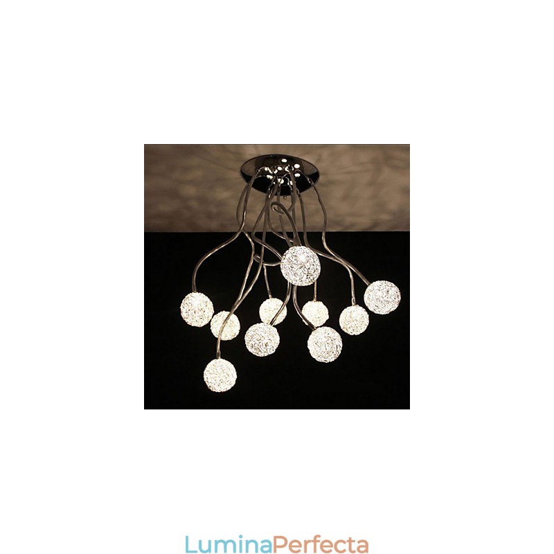 Plafon simplu din fier, fier rotund, lampă creativă Lampă din sârmă de aluminiu