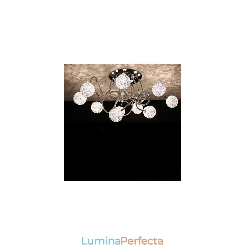 Plafon simplu din fier, fier rotund, lampă creativă Lampă din sârmă de aluminiu