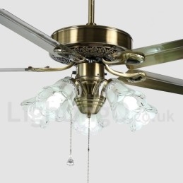 Ventilator de tavan vintage în stil european de 52 inchi