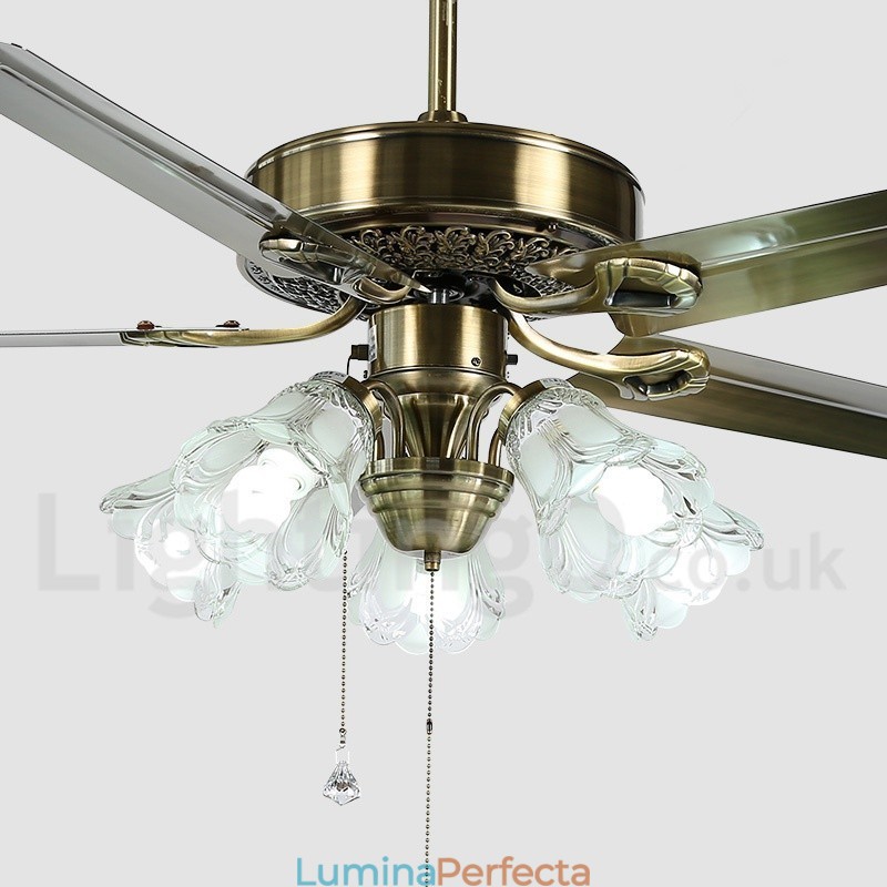 Ventilator de tavan vintage în stil european de 52 inchi