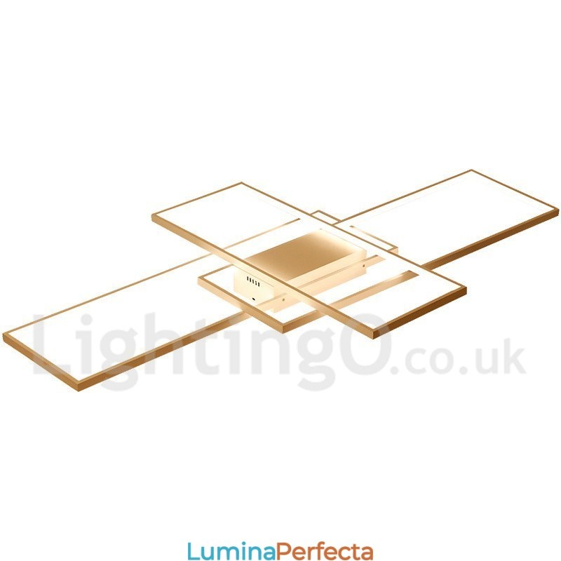 Plafoniera modernă, contemporană, cu pictură din aluminiu, Lampă de perete cu montare încasată, cu dimmer cu telecomandă pentru camera de zi, dormitor, poate fi folosită și ca lumină de perete