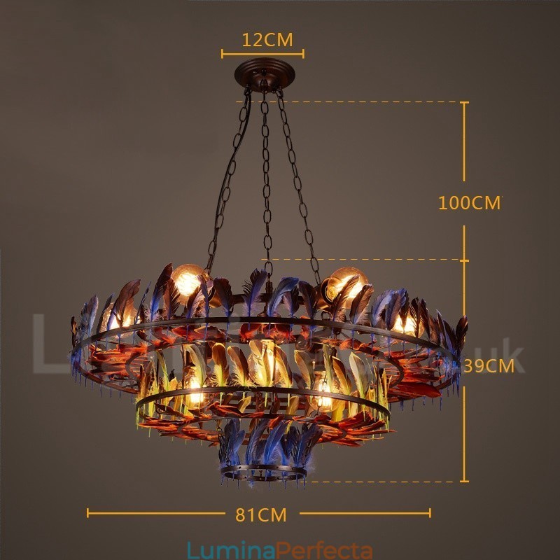 Magazin de iluminat retro din oțel Candelabru cu suspendare