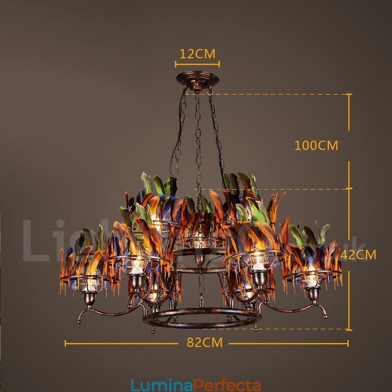 Magazin de iluminat retro din oțel Candelabru cu suspendare