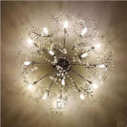 Plafon din oțel inoxidabil gravat din cristal de foioase