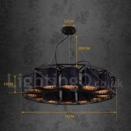 Magazin de iluminat din oțel în stil industrial Candelabru cu suspendare