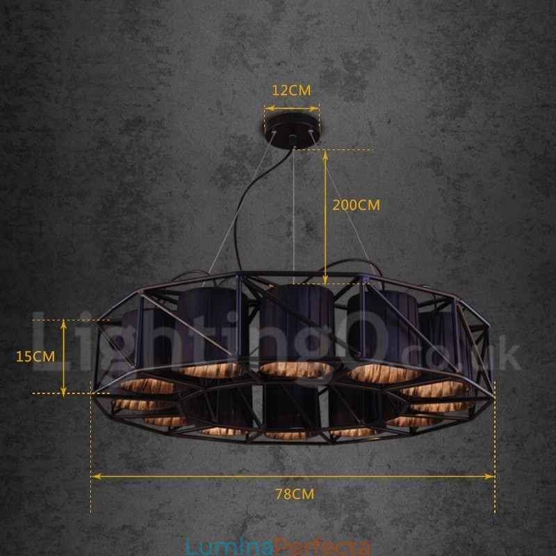 Magazin de iluminat din oțel în stil industrial Candelabru cu suspendare