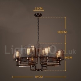 Magazin de iluminat din oțel în stil industrial Candelabru cu suspendare