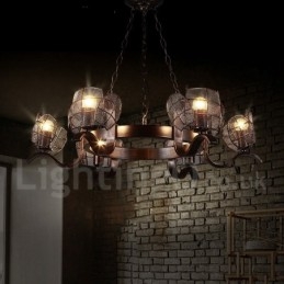 Magazin de iluminat din oțel în stil industrial Candelabru cu suspendare