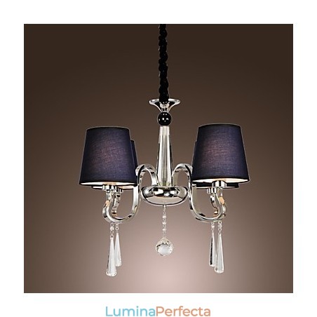 Candelabru vintage 4 lumini pictură clasică din țesătură metalică