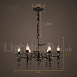 Magazin de iluminat din oțel în stil industrial Candelabru cu suspendare