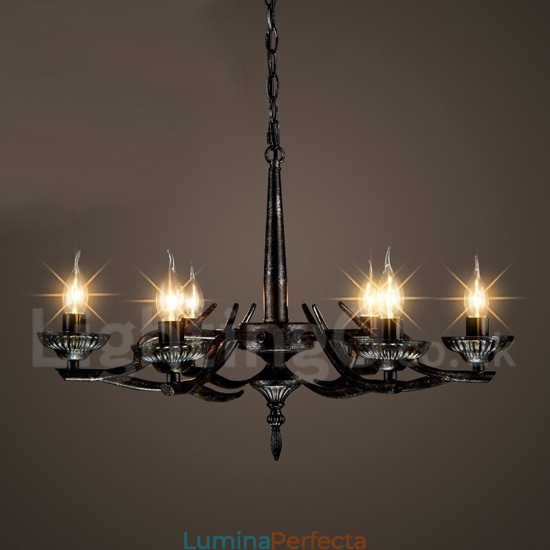 Magazin de iluminat din oțel în stil industrial Candelabru cu suspendare