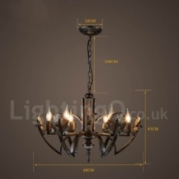 Magazin de iluminat din oțel în stil industrial Candelabru cu suspendare