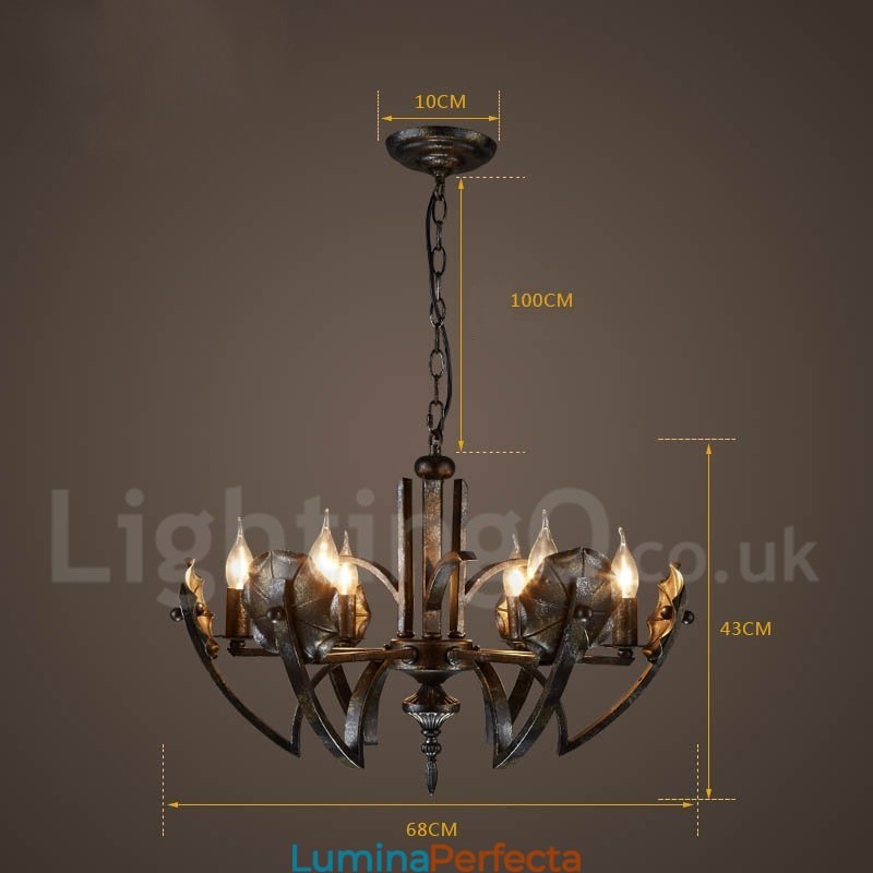 Magazin de iluminat din oțel în stil industrial Candelabru cu suspendare