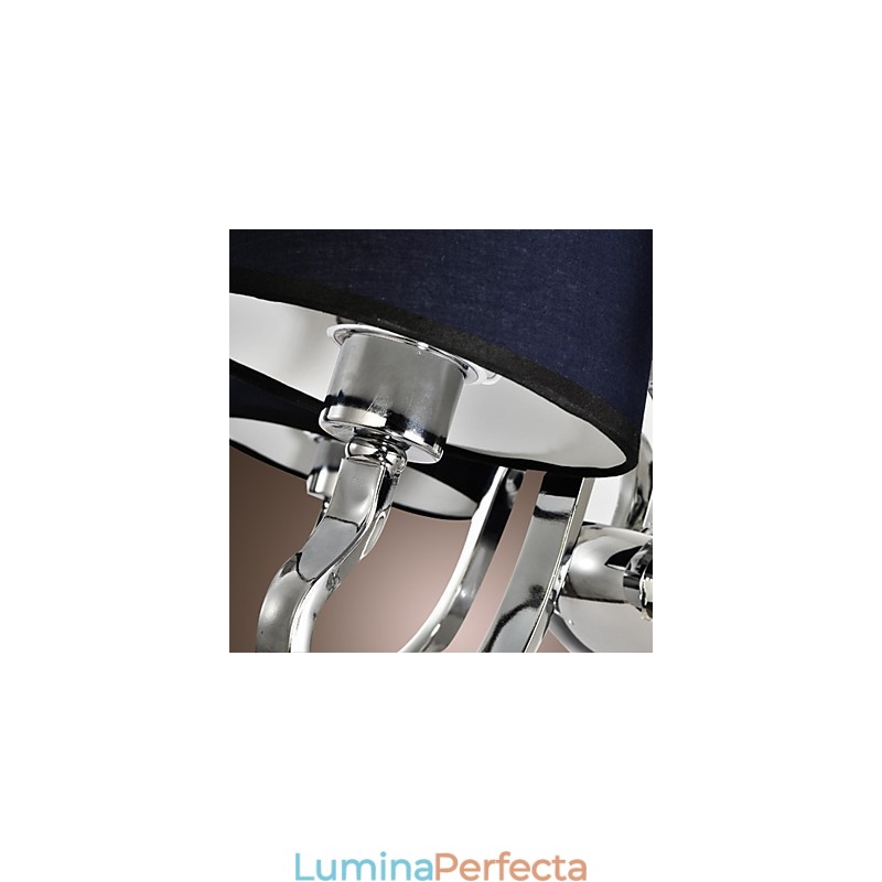 Candelabru vintage 4 lumini pictură clasică din țesătură metalică