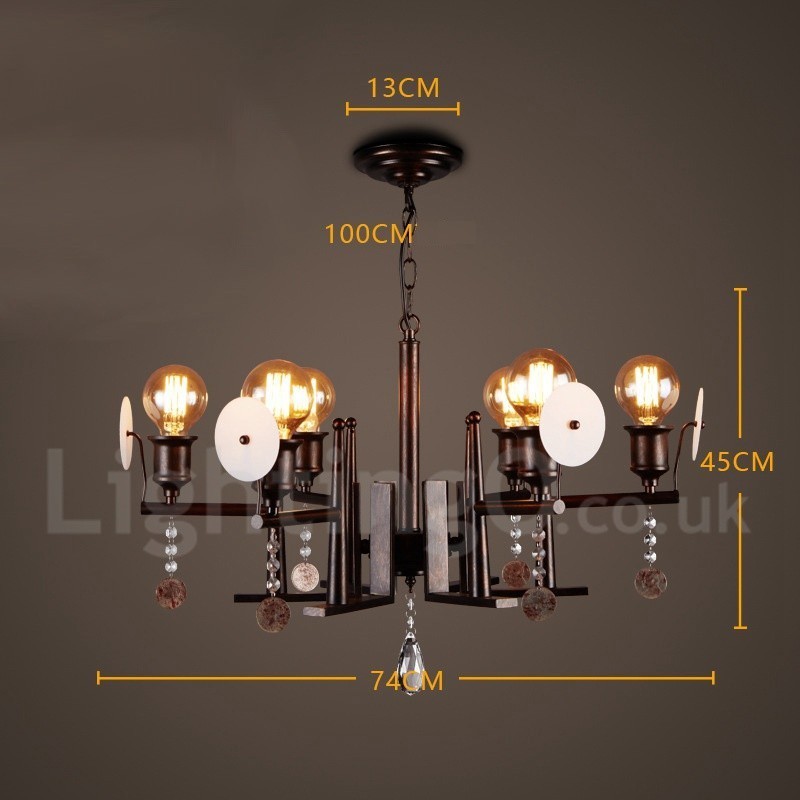 Stil Industrial Oțel Cristal Acrilic Iluminat Magazin Candelabru pendant
