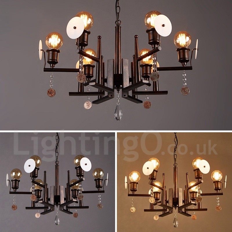 Stil Industrial Oțel Cristal Acrilic Iluminat Magazin Candelabru pendant