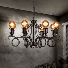 Magazin de iluminat din oțel în stil industrial Candelabru cu suspendare