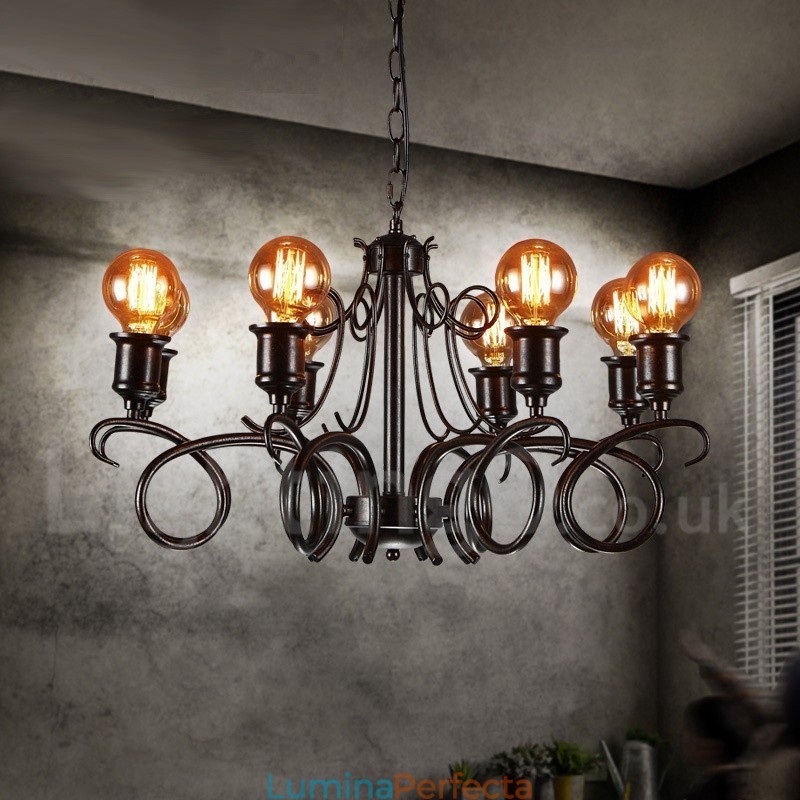Magazin de iluminat din oțel în stil industrial Candelabru cu suspendare