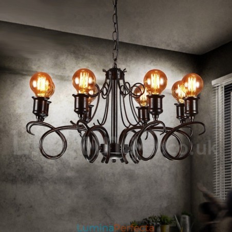 Magazin de iluminat din oțel în stil industrial Candelabru cu suspendare Magazin de iluminat din oțel în stil industrial Candelabru cu suspendare