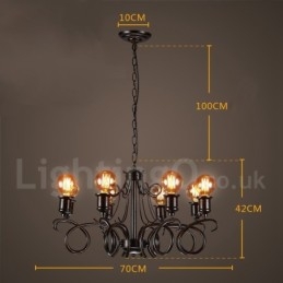 Magazin de iluminat din oțel în stil industrial Candelabru cu suspendare