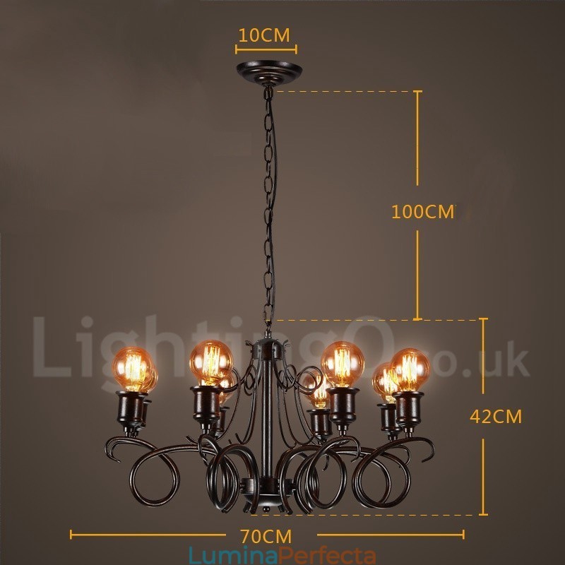 Magazin de iluminat din oțel în stil industrial Candelabru cu suspendare